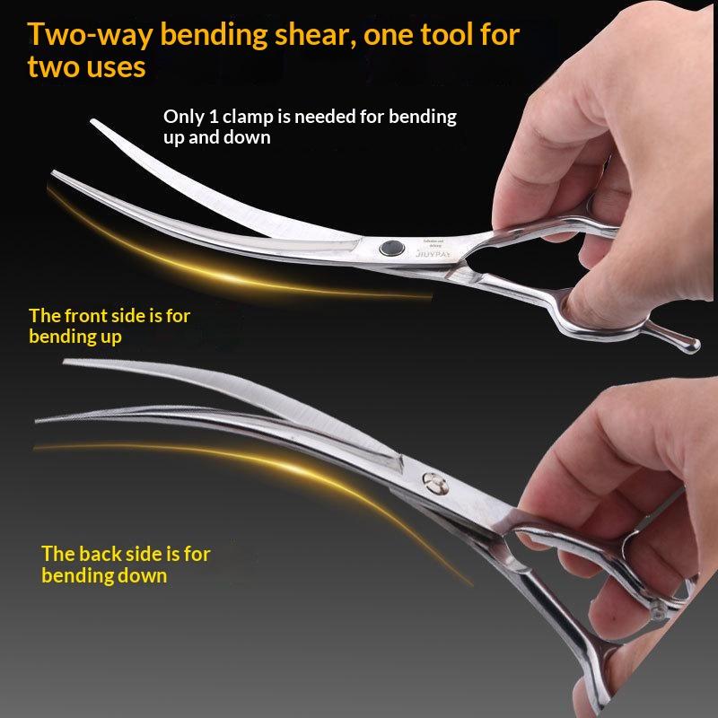 Grooming Scissors - مقص تشذيب احترافي منحني للحيوانات الأليفة،