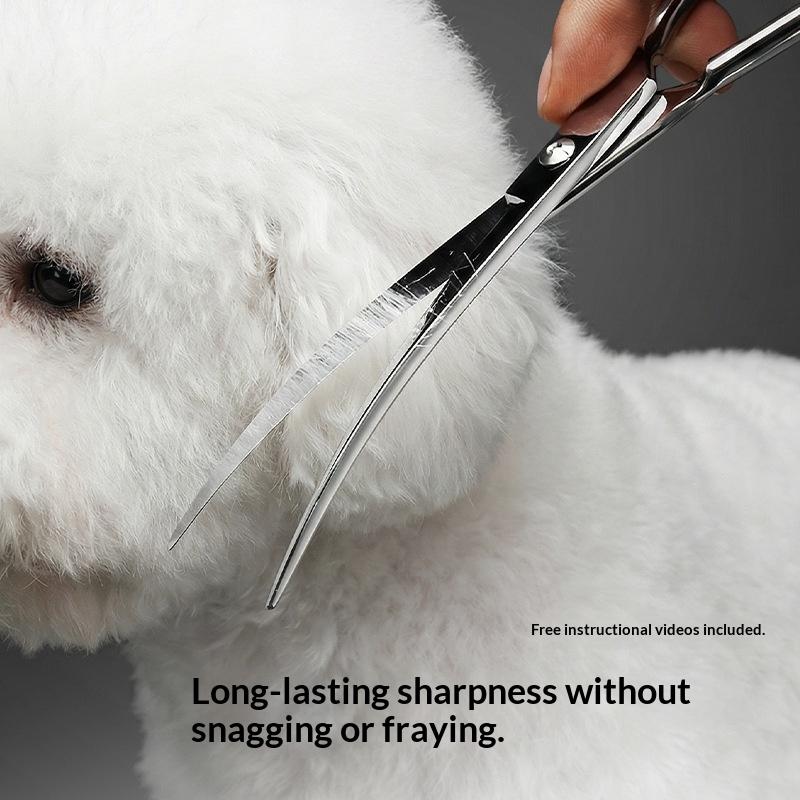 مقص تشذيب احترافي منحني للحيوا - مراجعة Grooming Scissors وسعره
