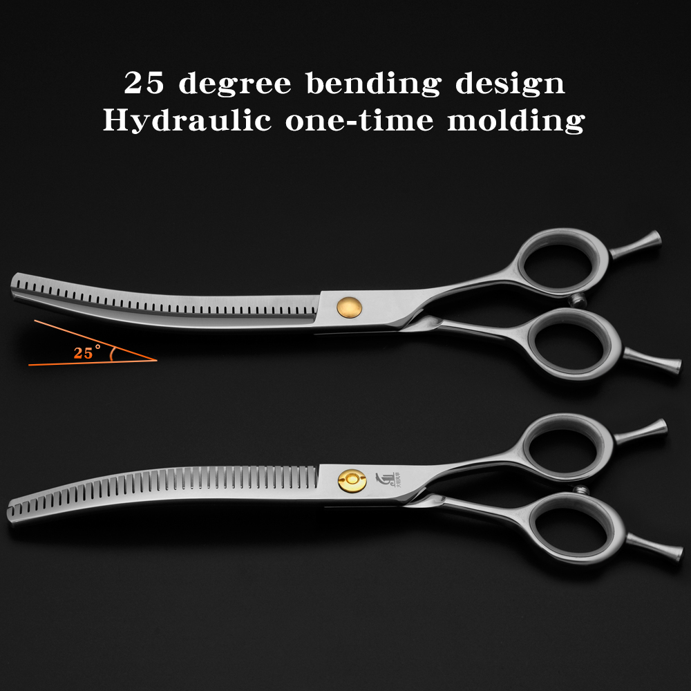 مقص أسنان منحنية مصقولة لتصفيف - مراجعة Grooming Scissors وسعره