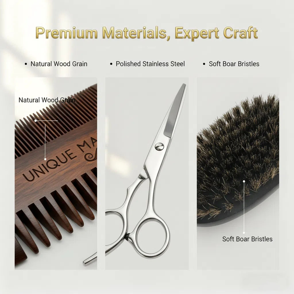 مجموعة اللحية الرجالية الفريدة - مراجعة Grooming Kit وسعره